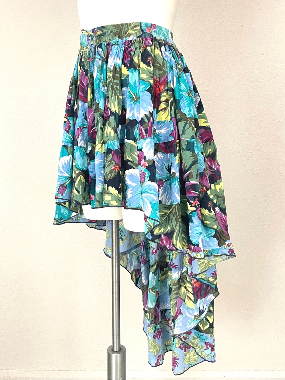 Furst of a Kind Upcycled Hi Lo Lightweight Floral Skirt Fits XS/S
